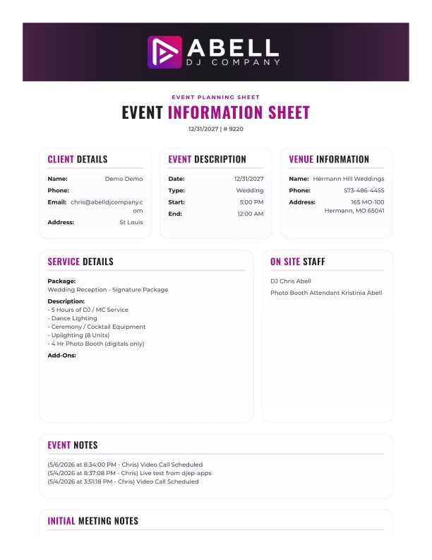 DJ Event Planner DJEP Premium HTML Document Pack screenshot 4