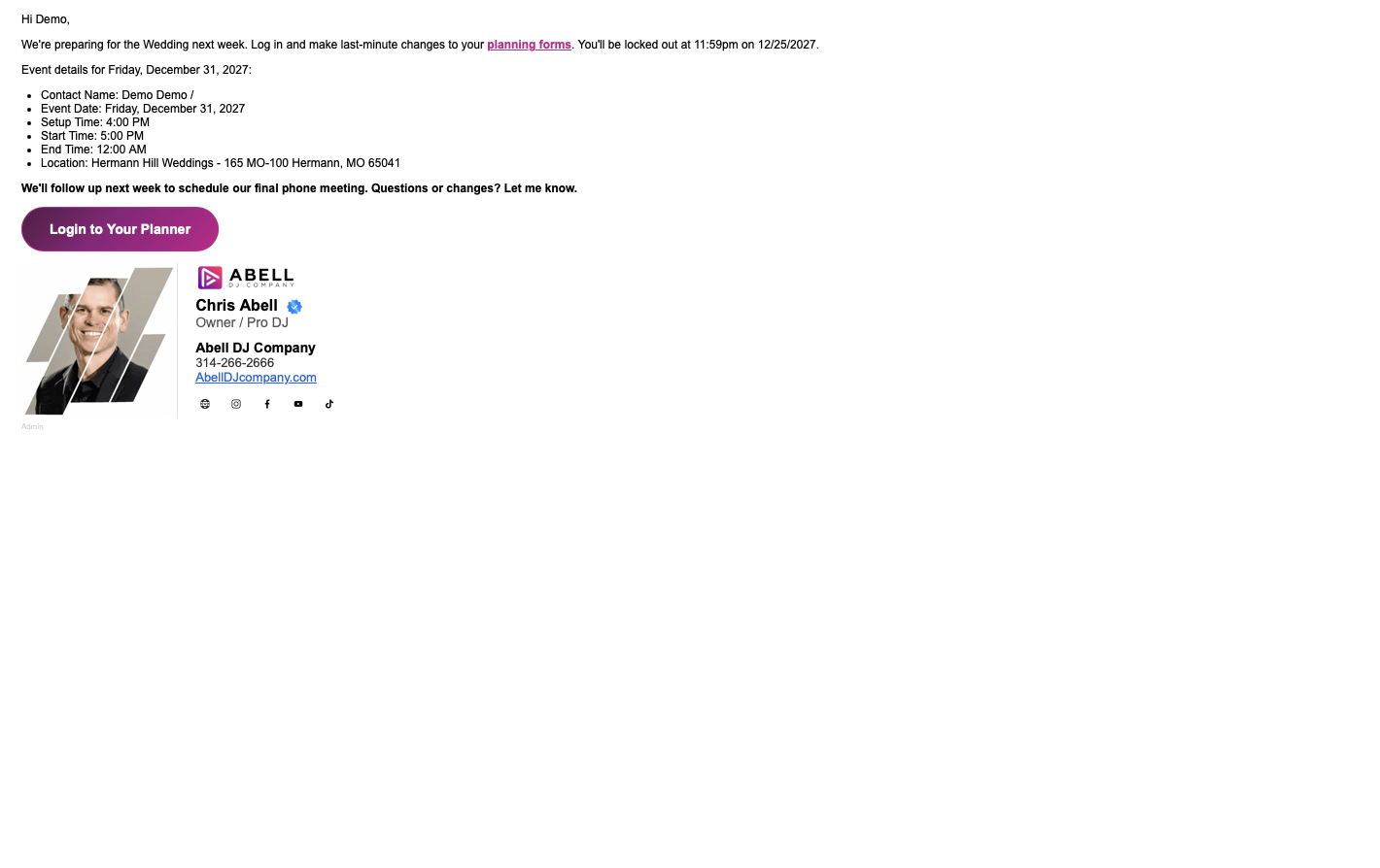 DJ Event Planner Advanced Email Template Pack screenshot 5