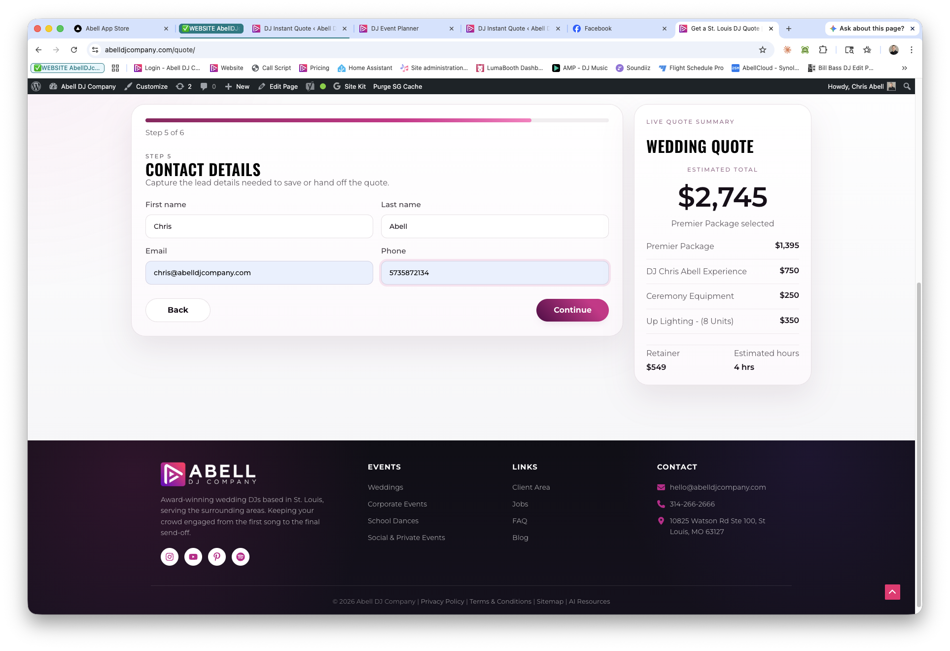 DJ Instant Quote — Branded Quote Builder for DJ Event Planner * WORDPRESS ONLY* screenshot 4