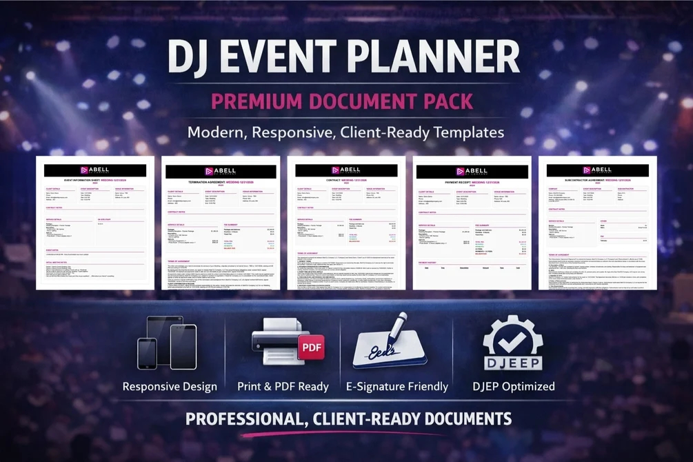 DJ Event Planner DJEP Premium HTML Document Pack
